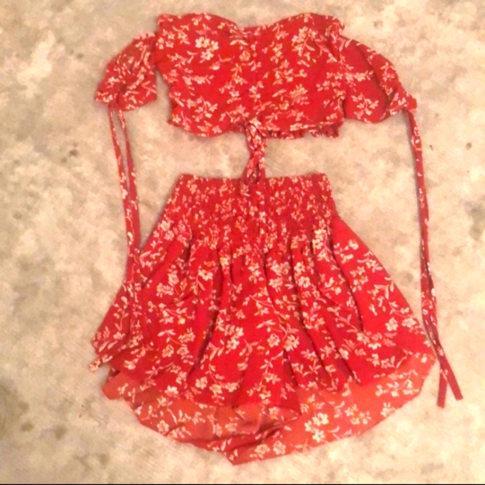 Boutique two piece romper set